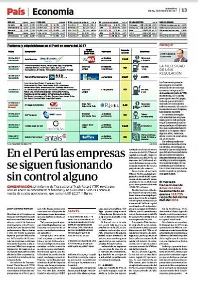 En el Per las empresas se siguen fusionando sin control alguno